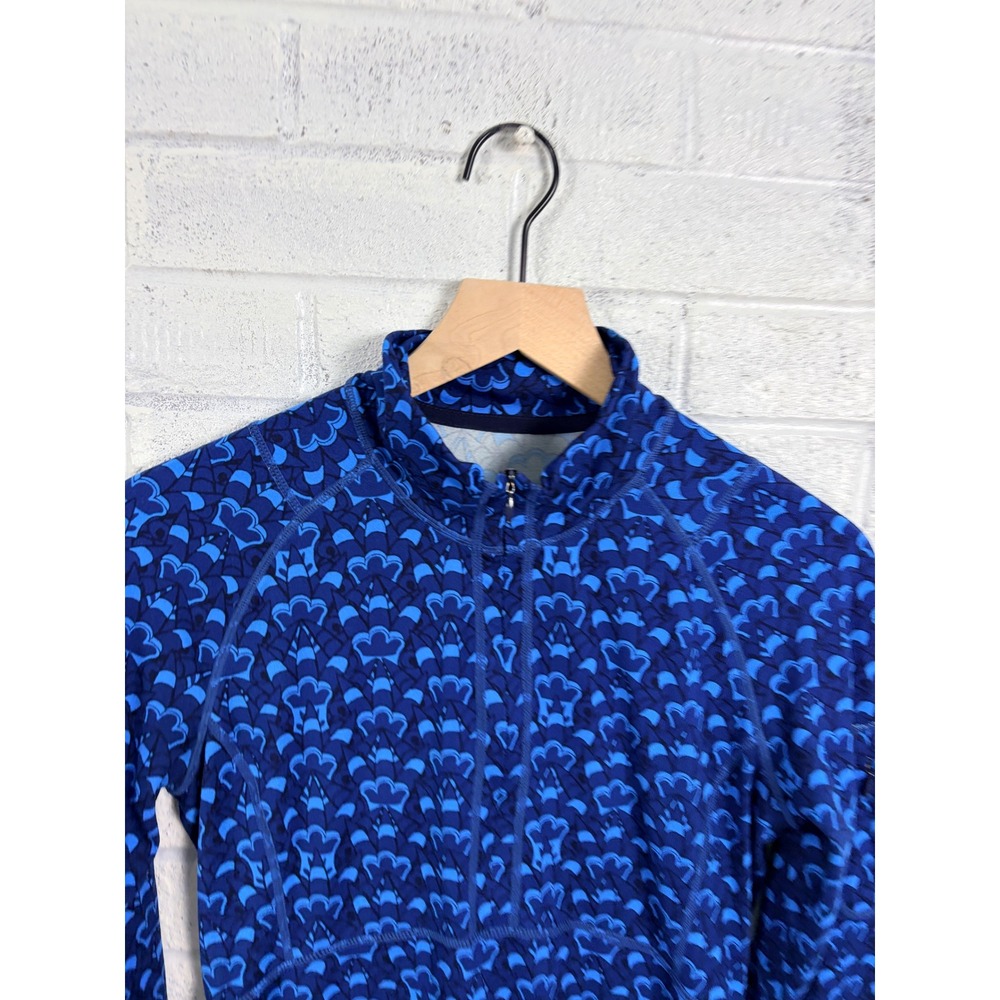 Title Nine Dream A-line Dress Womens S Blue Geometric Print 1/4 Zip Long Sleeve - Picture 3 of 10